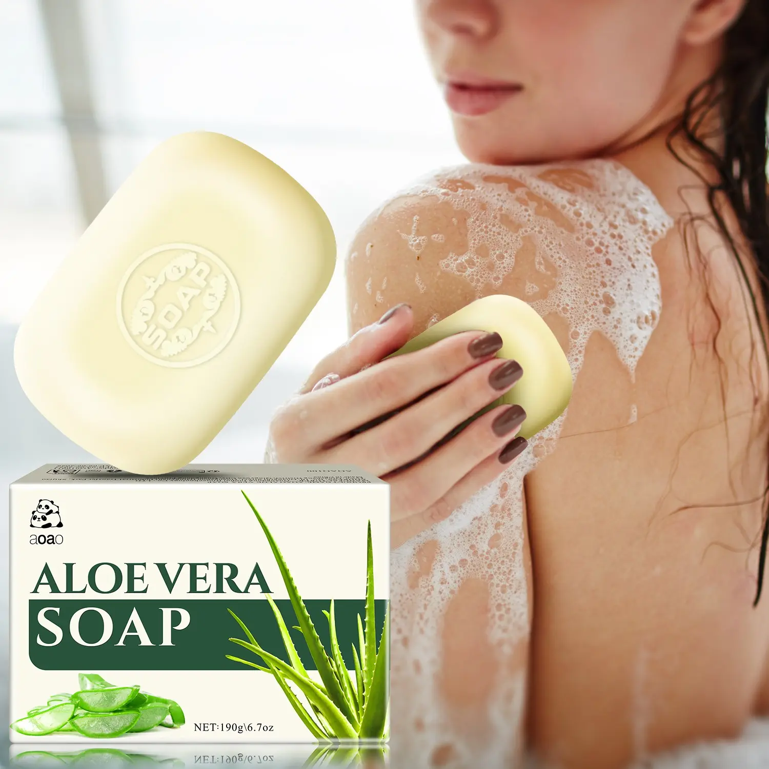 190g Aloe Vera Soap, Gentle Cleansing, Non-Greasy, Moisturizing, Smooth Skin, Multi-Use Face Wash, Bath, Hand Soap, Handmade Soap