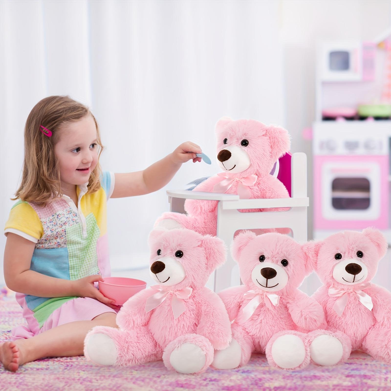 Pink Mini Teddy Bear Plush Toys, Teddy Bear Themed Baby Party Decorations, Ideal Plush Gifts for Kids, Perfect Christmas & Valentine's Day Gifts for Girlfriends