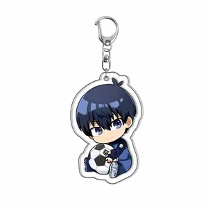 Fashion Blue Lock Anime Isagi Yoichi Bachira Meguru Kawaii Cartoon Acrylic Keychain Students Jewelry Accesorios Charm Toys gifts