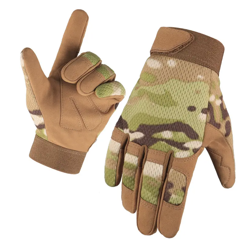 Cross-border all-purpose outdoor sports climbing nylon camouflage breathable cycling gloves, motorcycle gloves, and men's tactical gloves