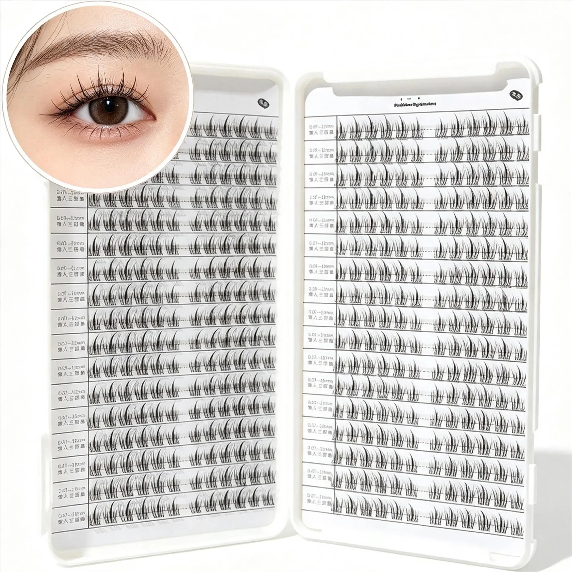 DIY Cluster Lashes Book Lazy Girl Flower Eyelashes Natural Single Cluster Fine Stem Eyelash Extension Manga False Eyelashes