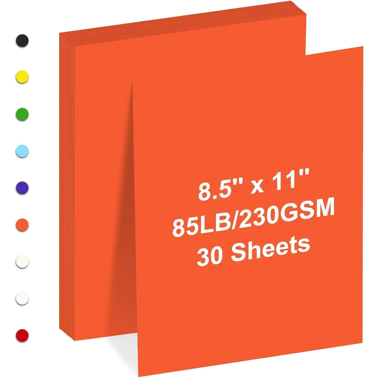 Cardstock 8.5" x 11 ",Cardstock Paper 85 lb/230 gsm,Orange Card Stock for Printer,Drawing, tags,Invitations, Cards etc (Orange, 30 Sheets)