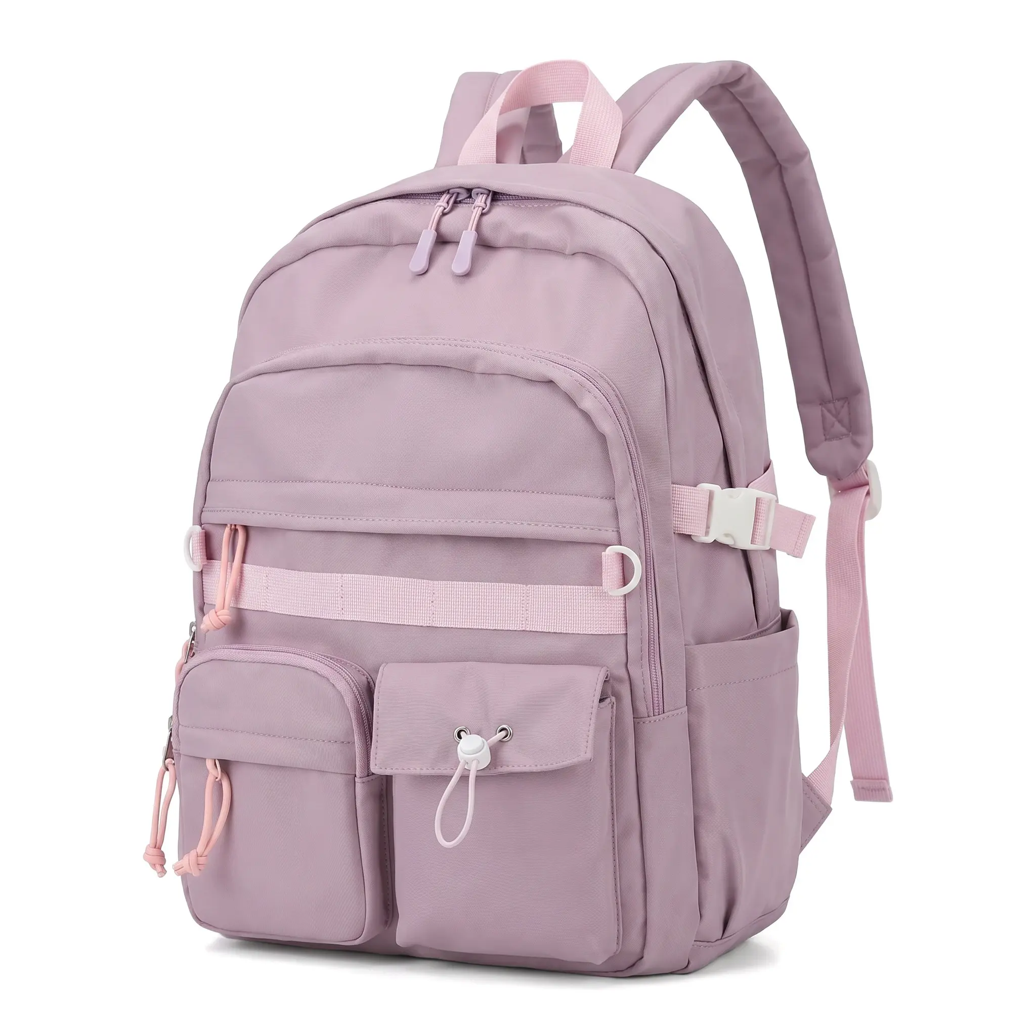 Urban Simple Nylon Daypack, Unisex 20-35L Bag with Adjustable Straps & 16-Inch Laptop Sleeve, Ready for a Back to School Haul & First Day of School