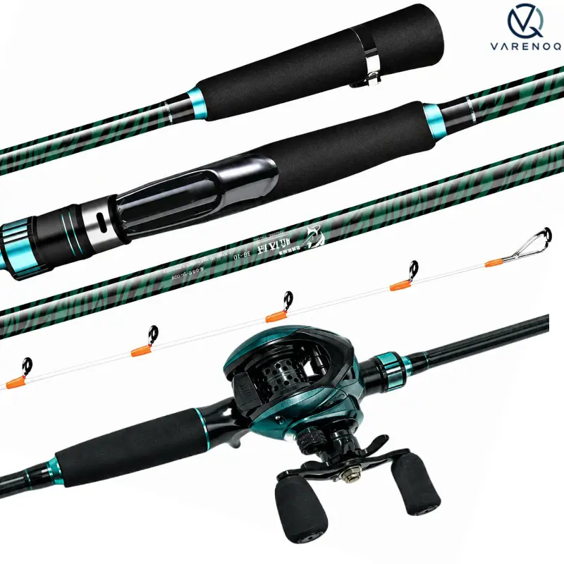 2‑Piece High‑Carbon Inshore Boat Fishing Casting Rod & Baitcasting Reel Combo, 5.9ft, Sensitive Solid Tip, Split EVA Handle, 7.2:1 High‑Speed 10KG Max Drag Baitcaster Reel with 10‑Level Magnetic Brake, 3+1 Bearings for Saltwater Freshwater Croaker