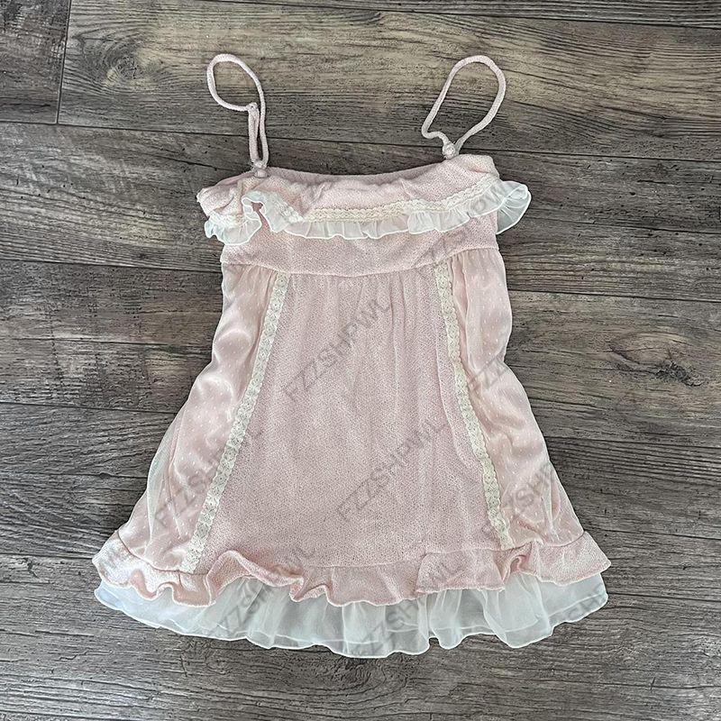 Women Harajuku Graphic Print Y2K Sling Camis Summer Spicy Girls Casual Fashion Bow Sleeveless Top