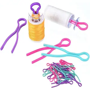 30-Pack Bobbin Buddies Plastic Bobbin Thread Clips, Sewing Machine Quilting Supplies Thread Holder, Keep Bobbin Threads Matched with Thread Spools