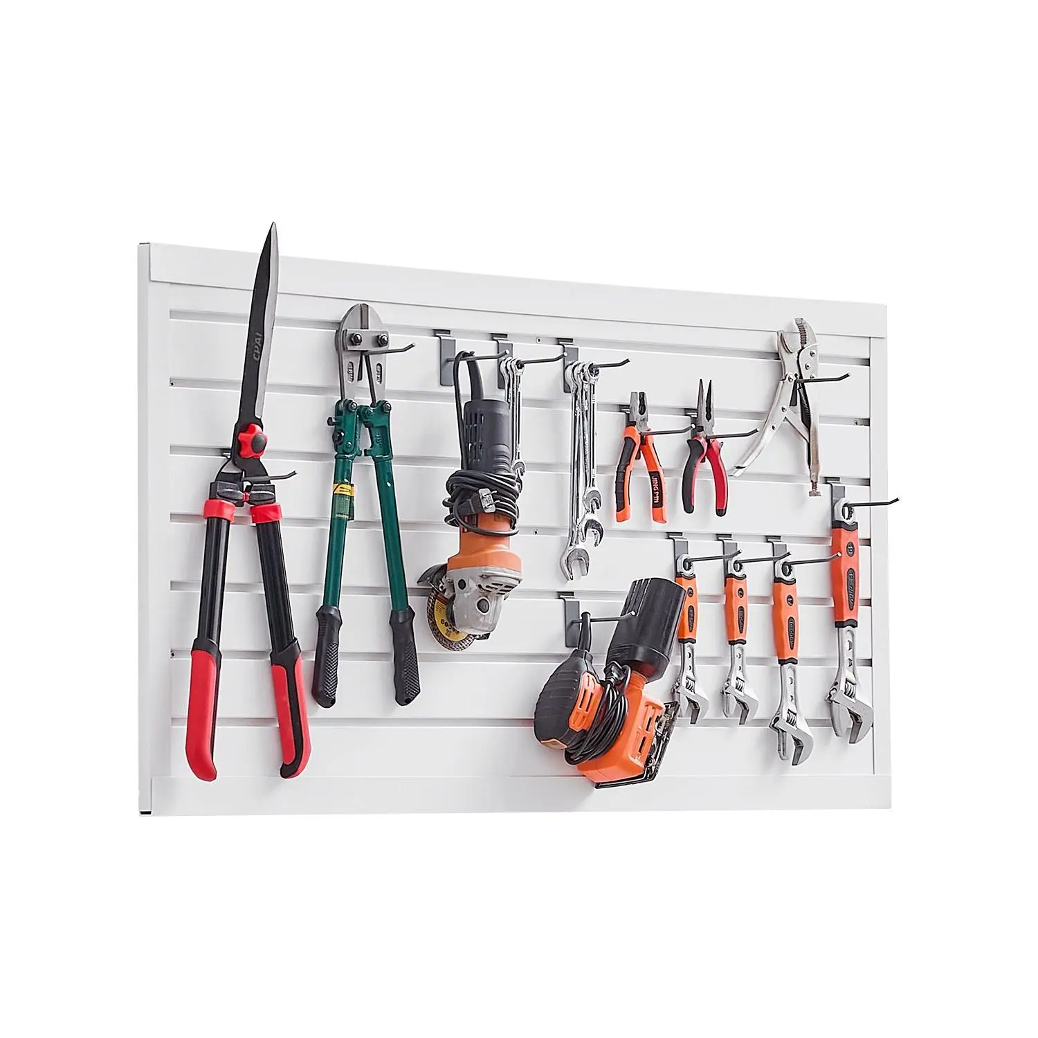 【Summerfinds】VEVOR PVC Slat Wall Paneling, 2x4 ft Modular Design, White Easy-to-Install Adjustable Panel with Coupling Structure & DIY Cutting, Drill Holes, 300 lbs/136 kg Per Panel, Convenient to Use, Elegant & Stylish for Garage, Gardens Storage & Displ