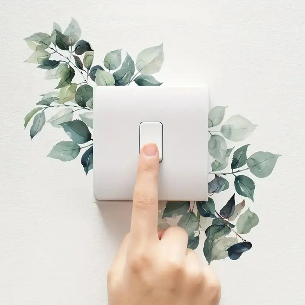 Floral Sunflower & Leaf Light Switch Cover Decals – Cute Peel & Stick Switch Plate Stickers, Removable Vinyl Wall Decor for Home, Bedroom, Kitchen, Farmhouse Aesthetic