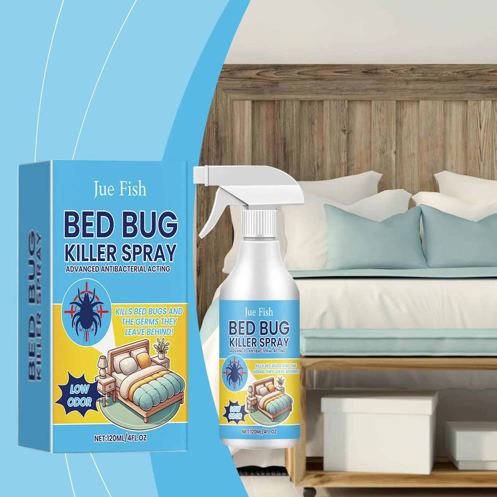 Bed Bug Killer Spray - Fast-Acting Eco-Friendly Insect Repellent & Killer, Non-Toxic for Kids & Pets, 0 Cleanup Indoor Control for Bed Bugs, Fleas & Mites, Bedbug Spray Bed Bugs, Fleas & Mites, Eco-Friendly Insect Repellent Bed Bugs, Fleas & Mites