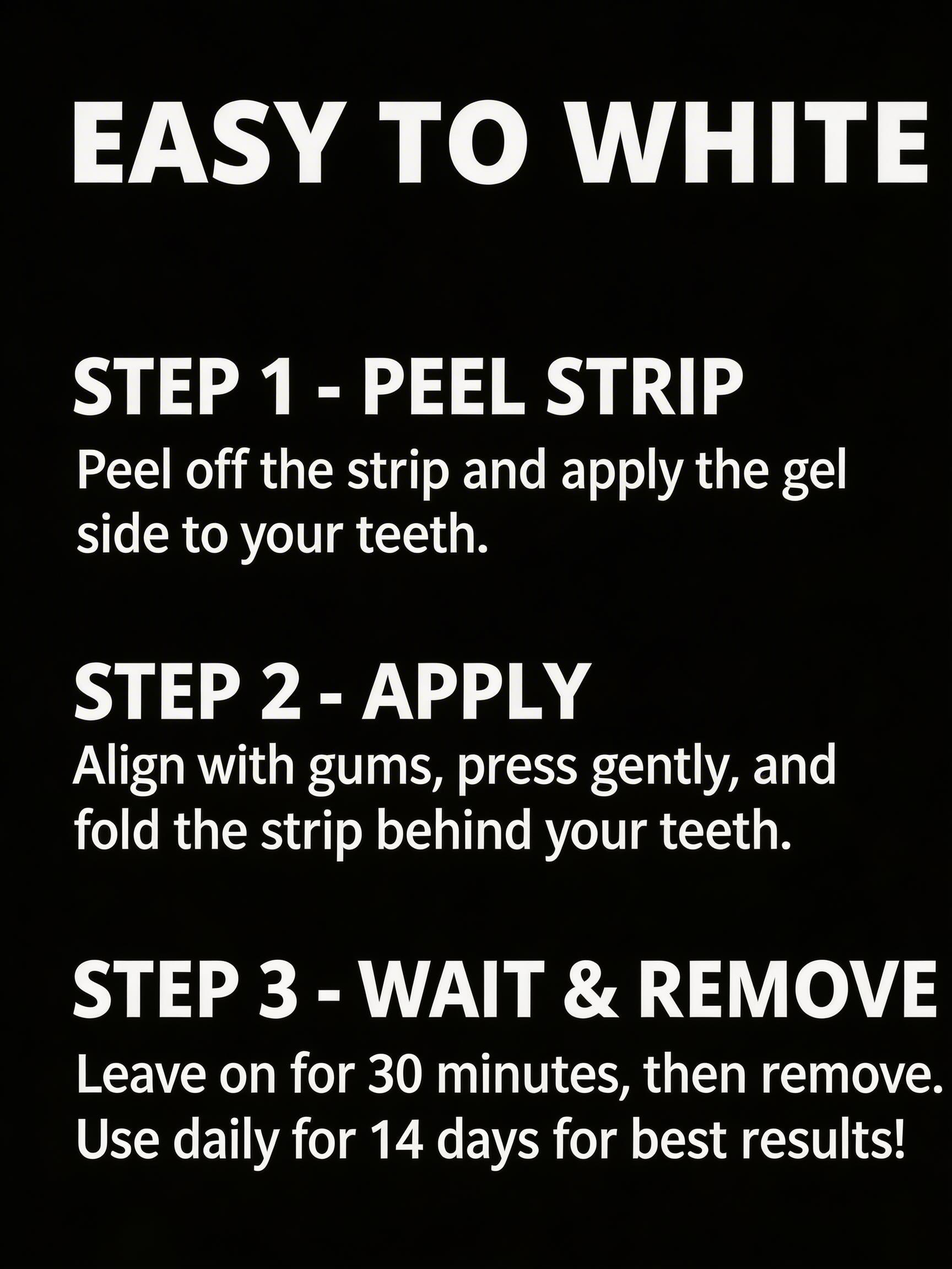 ChangYang   Black Teeth Whitening Strips, 14 Strips Pack, Deep Whitening, No Residue, Enamel Safe, Black Mini Case, Fresh Breath