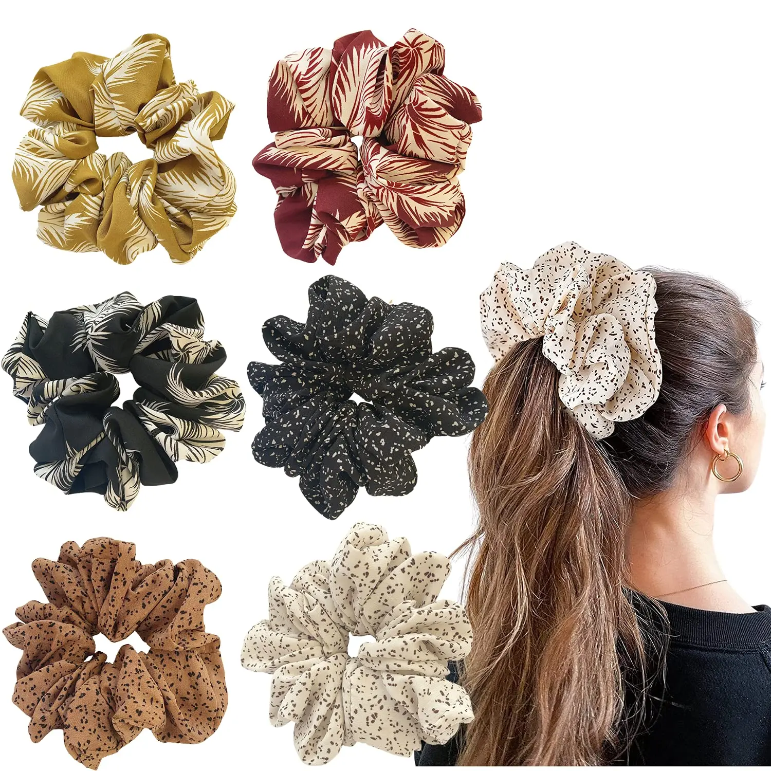 Large Satin Scrunchie, Cute Oversized Jumbo Elastic Hair Accessory for Women and Girls (Y), Giant, Female, Y Shape