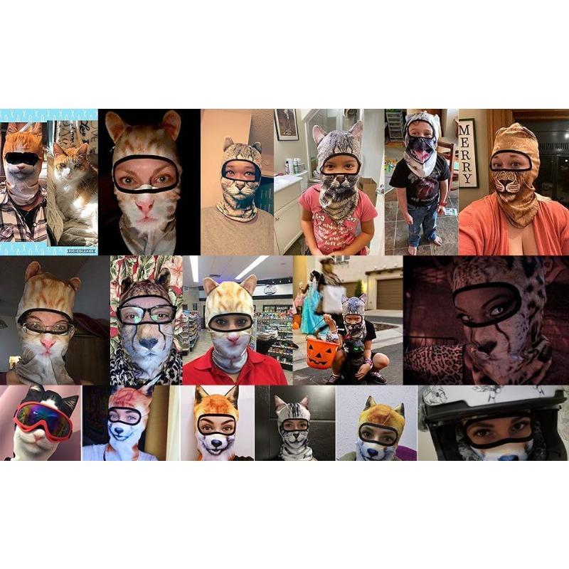 3D Cat Ear Ski Balaclava Mask, Cute Sheisty Full Face Mask with Ears for Music Festivals, Raves, Skiing, Halloween Parties & Outdoor Activities