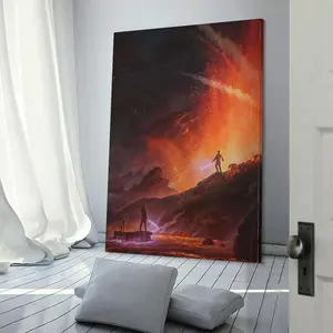 Wan Kenobi VS Anakin Poster Wall Art Canvas Prints Star Movie Wars Posters for Bedroom Wall Decoration Cotton Glossy Hand Stretched Ready-to-Hang USA Crafted