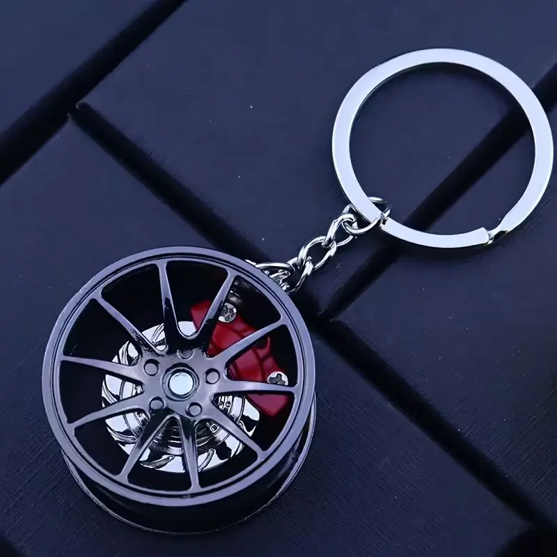 Car Keychain Brake Disc Wheel HUB Replica, Creative Key Ring Accessory, Cool Gift for Men, Stylish Car Key Holder