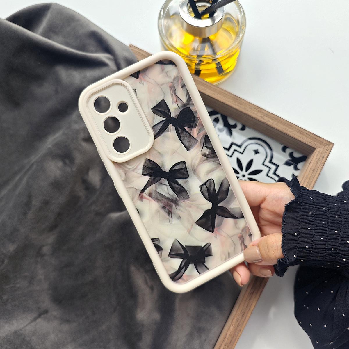 Translucent Bow Black Full-Screen Painted Cute Fresh and Charming Creative Beautiful Innovative European American Girls Dark,White Suitable for Samsung Galaxy S26 S25 S24 S23 S22 S21 Fe Plus Ultra A13 A14 A15 A16 A17 A33 A34 A35 A36 A52 A53 A54 Note20