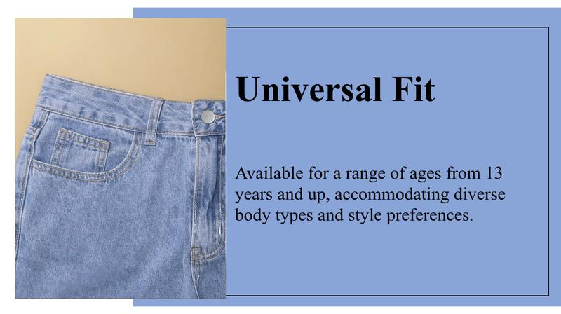 GILIPUR Y2K Women Front Button Pocket Straight-Leg Casual Denim Jeans For Daily Wear Ladies Pockets Bottoms For All Seasons Baggy Pants Streetwear Low-Rise Non-Stretch Jeans Stacked Jean All-Season Comfortable Fit