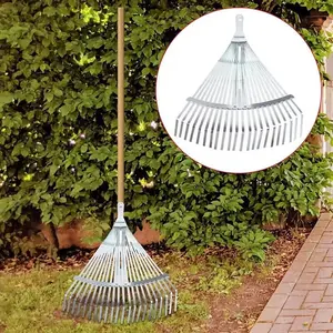 Adjustable Garden Rake, Yard Rake, Expandable for Efficient Leaf Cleanup, Lightweight Design, Ideal for Lawn and Garden Use, Perfect for Various Tasks