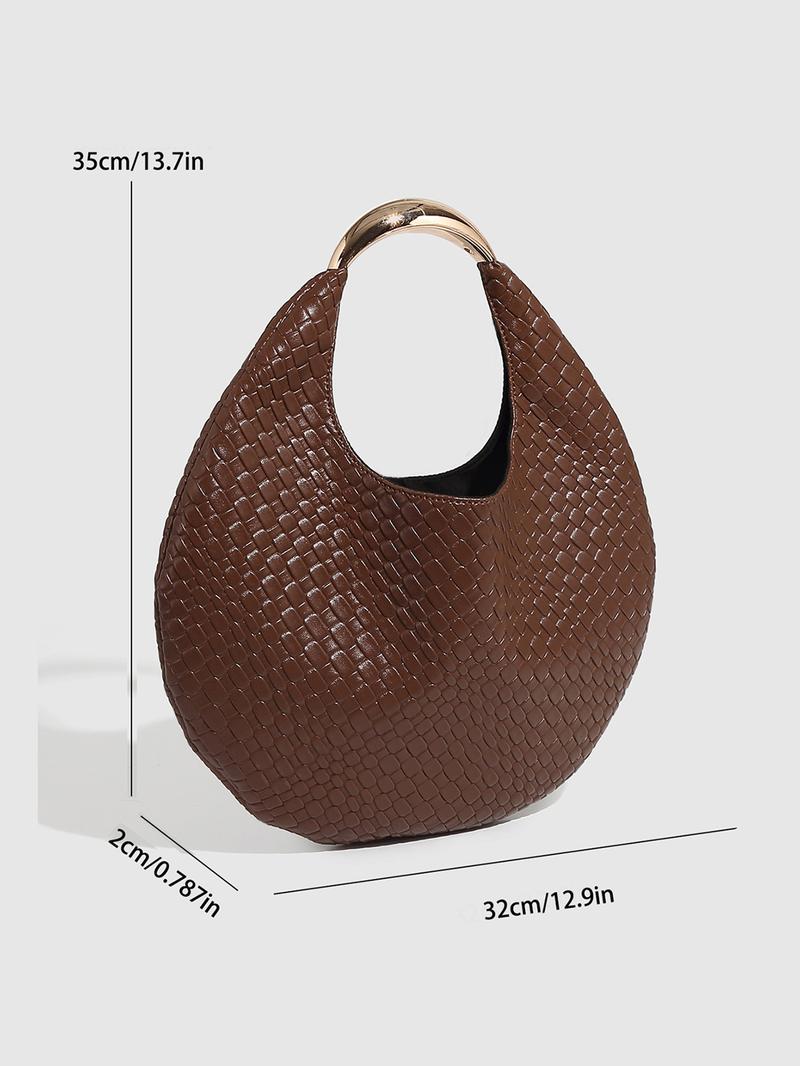 Women's Solid Color Stylish Versatile Bag, Fashionable Pu Leather Shoulder Bag for Daily Used, Versatile Daily Elegant Trendy Commuter Bag, Textured Handbag, Summer Pu Handbag