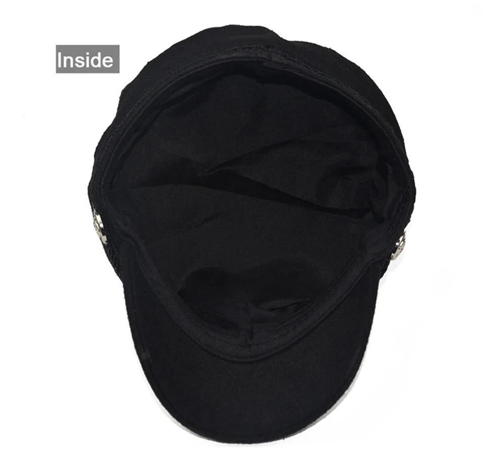 Fashion Women Men  Spring Autumn Sailor Black Ladies Beret Top Captain Cap Travel  Octagonal Hat
