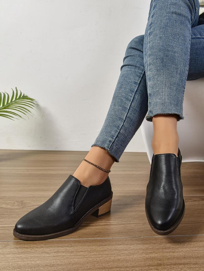 Women's Fashionable Solid Color Ankle Boots, Casual Comfortable Pointed Toe Boots for Daily Wear, Female All-match Trendy Shoes for Daily Wear, Girl, Kitten Heel Boots