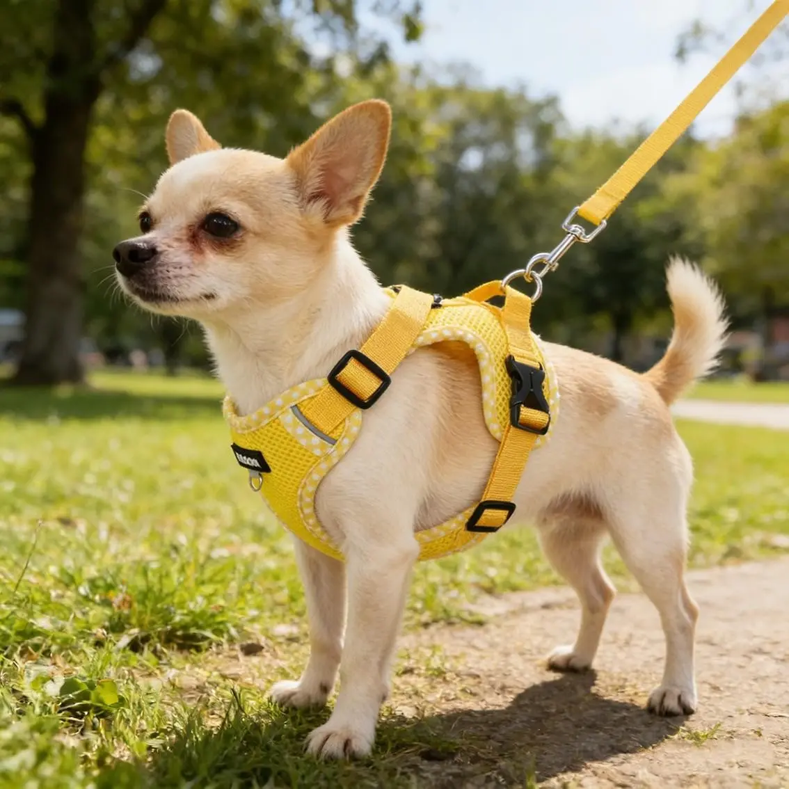 Adjustable Dog Harness for Small Dogs, Anti-Slip Design, Breathable Material, Reflective Safety Feature, Comfortable Fit