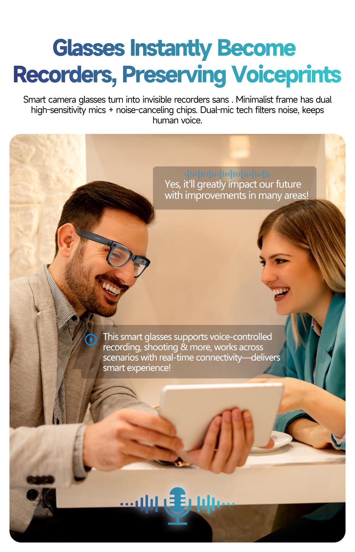 2026 New Upgrade Smart glasses  Bluetooth Camera Sunglasses with Voice Assistant Video Recording AI Photo Recognition  Call Translation   Men Women