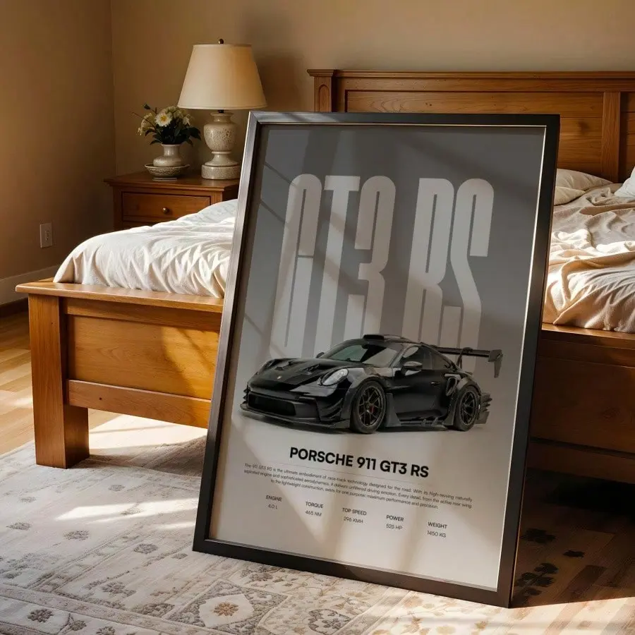 Minimalist Sports Car Canvas Poster - Decorative Canvas Artwork for Living Room Decor, Bedroom Makeovers, Man Cave Setup, Anniversary Gifts