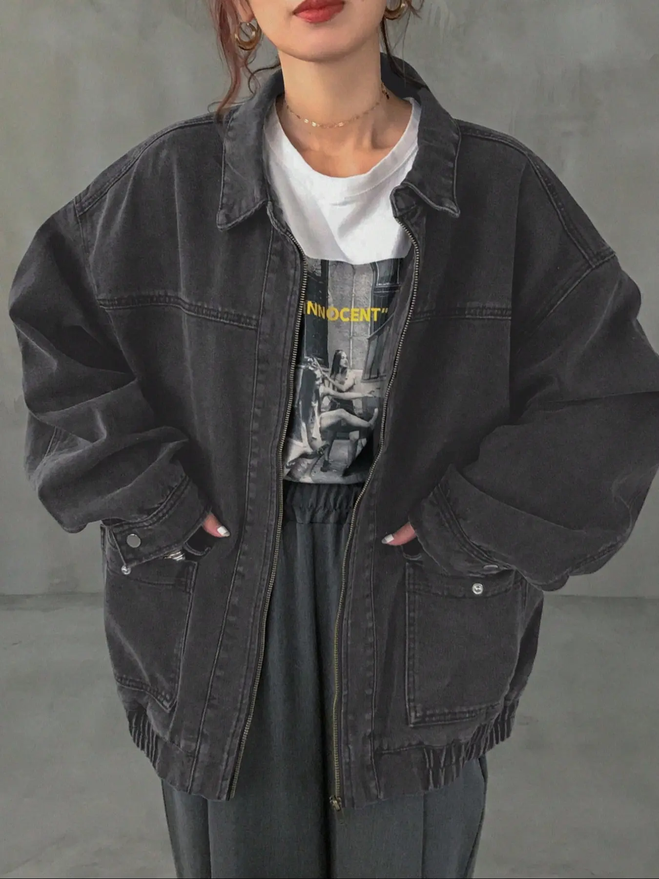 Women's Denim Jacket Coat, Loose Fit Drop Shoulder Long Sleeve Casual Jean Outerwear, Stylish and Comfortable Fashion Jacket
