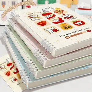 Kawaii Cat Spiral Journal Planner Notebook for Writing, Planning & Journaling — B5 7.2" × 10.1" Lined Notebook — 120 Pages Smooth Writing, White, Pink, Blue, Mint Green Aesthetic Cover, School Study Supplies, Student Stationary