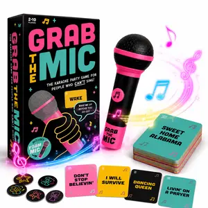 "Grab The Mic" is a karaoke-style game that includes a microphone, 125 lyric cards, a game board, player tokens, and simple instructions designed specifically for non-professional singers.Suitable for all ages, it is perfect for family gatherings, giftin