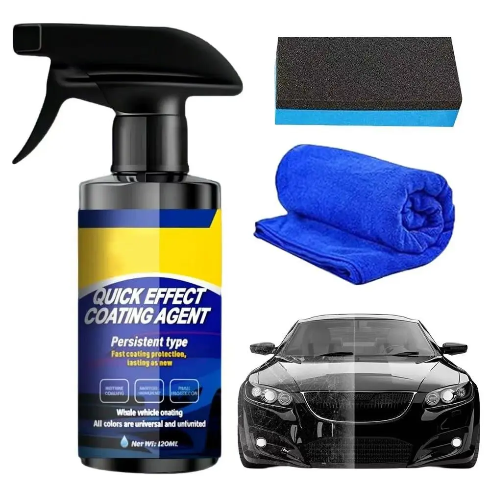 Free Applicator Sponge & Towel - 120ml Car Nano Ceramic Coating Product – Paint Sealant Wax Polish for Waterproof Dustproof Glossy Finish Quick Effect Coating Agent For Car