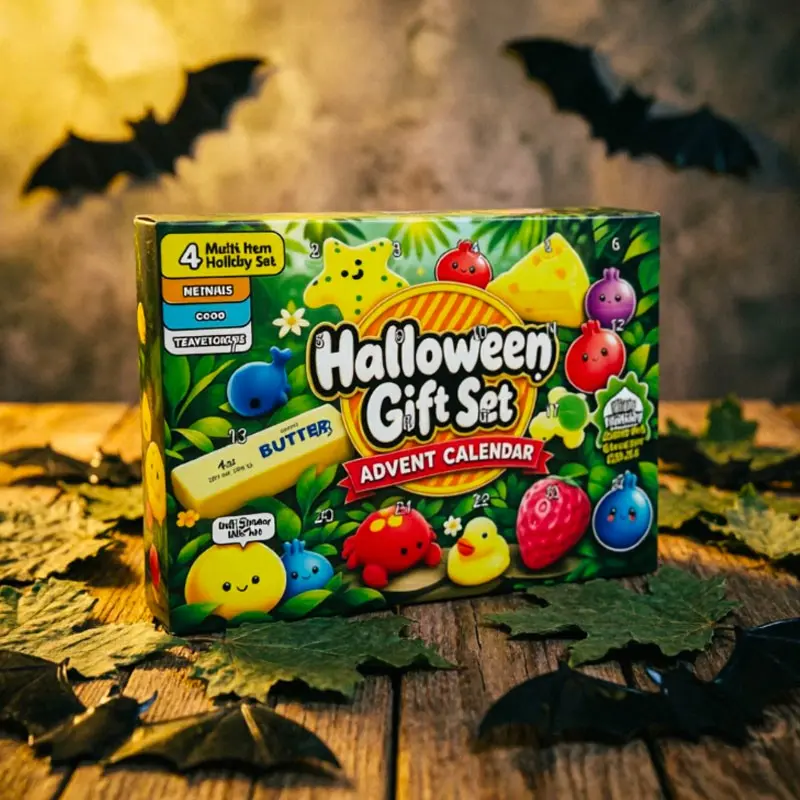 24 Pieces Halloween Squishy Blind Box, Daily Unlock Soft Cute Squishies, Perfect Gift for Kids and Stress Relief Lovers