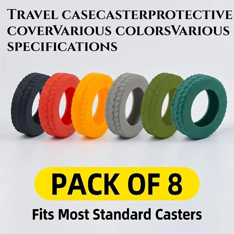 2026 Hot Suitcase Wheel Covers 8pcs Luggage Foot Wheel Protectors, Shock Absorbing Sleeves Universal Wheel Noise Pads Bag Foot Wheel Protection Additions Silent Wheel Covers, Travel Suitcase Wheel Protectors, Special Luggage Foot Wheel Protectors