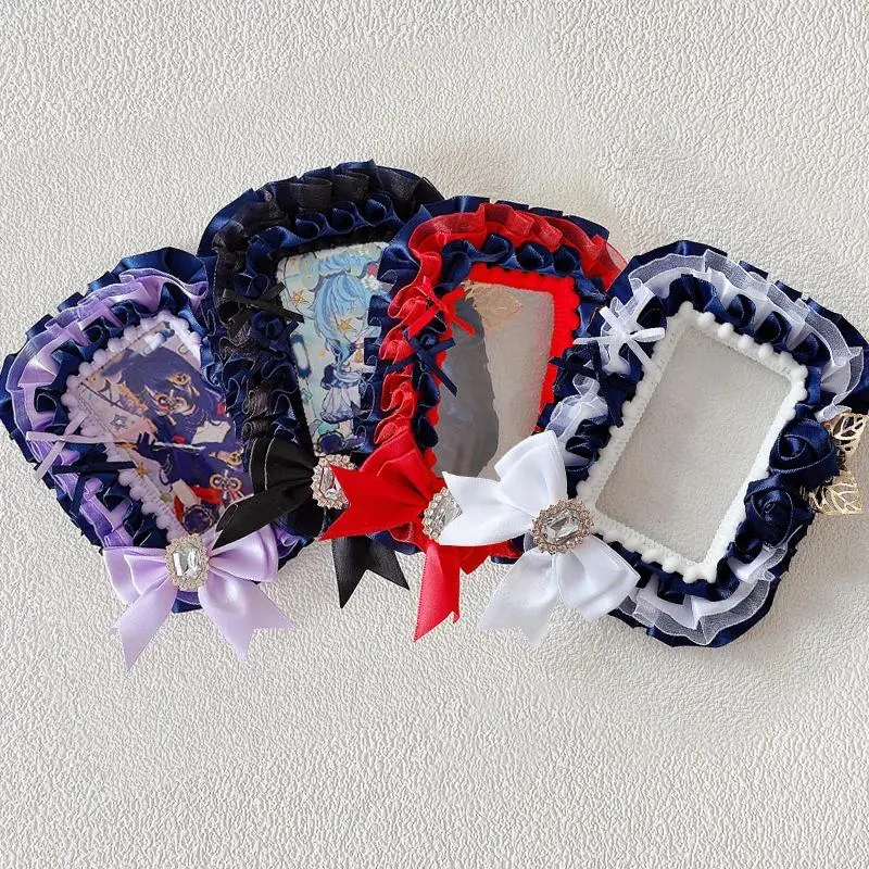 1Pc Square Cute Photo Card Holder, Anime Cartoon Game Character Merchandise Acg Card Display Manga Star Fan Support Mag Fan Circle B8 Small Card Otaku Ita Bag Decoration Card Holder