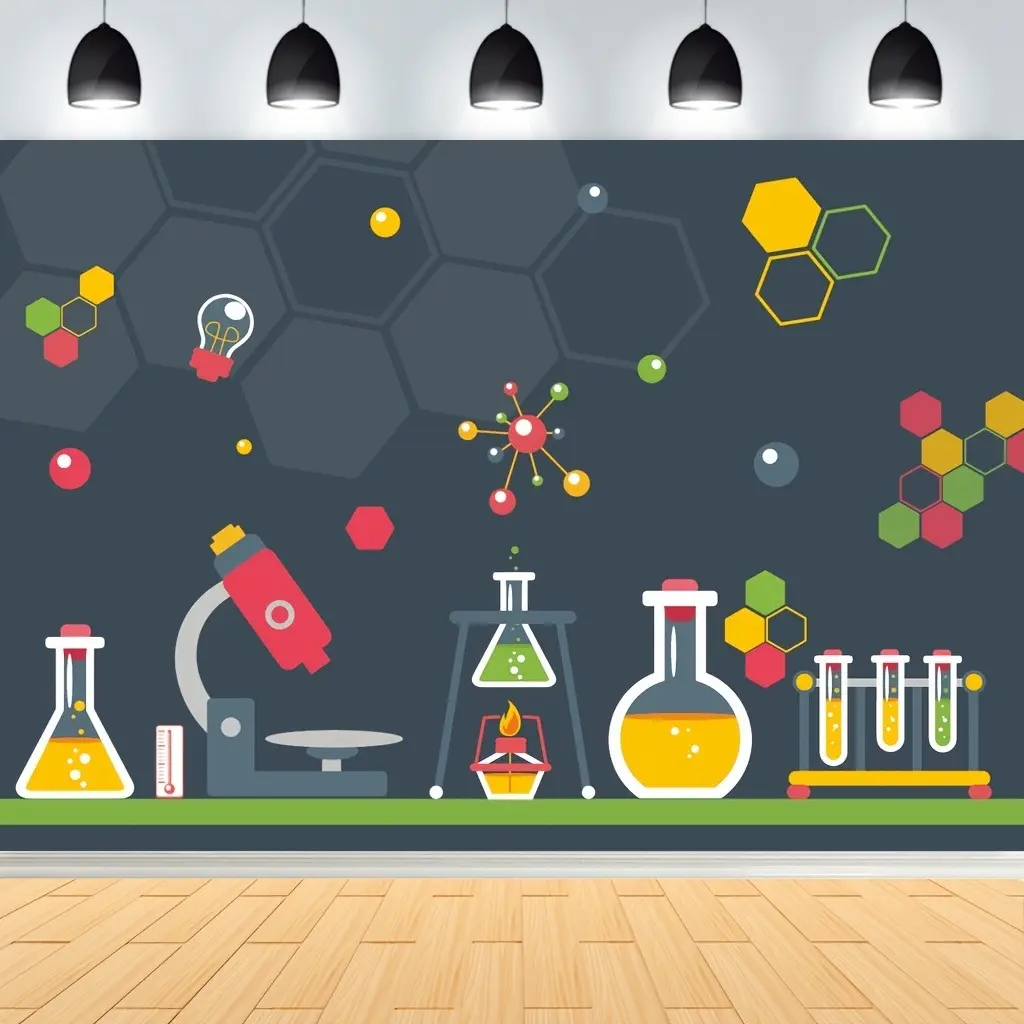 2D Flat Crazy Scientist Birthday Banner | Fun Chemistry Lab & Physics Experiment Party Backdrop for Kids Birthday, Classroom, STEM Events, Photo Booth & Science-Themed Celebrations | Single-Sided Polyester | Metal Grommets for Easy Hanging