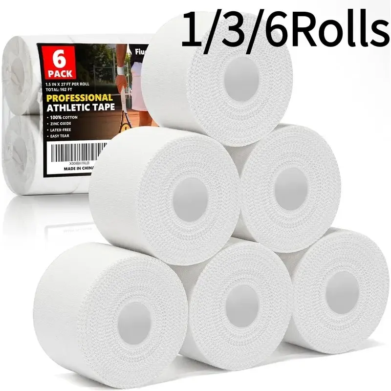 1/3/6 Rolls Non-Adhesive Easy Tear, Ideal for Athletes and Coaches, Wind-Resistant Universal Sports Gear, All Seasons Use, Sports Tape Athletic