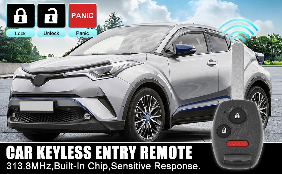 313.8MHz MLBHLIK-1T Replacement Smart Proimity Keyless Entry Remote Key Fob for Honda CR-V CR-Z Fit Insight Accord Crosstour 3 Buttons with Door Key 46 Chip