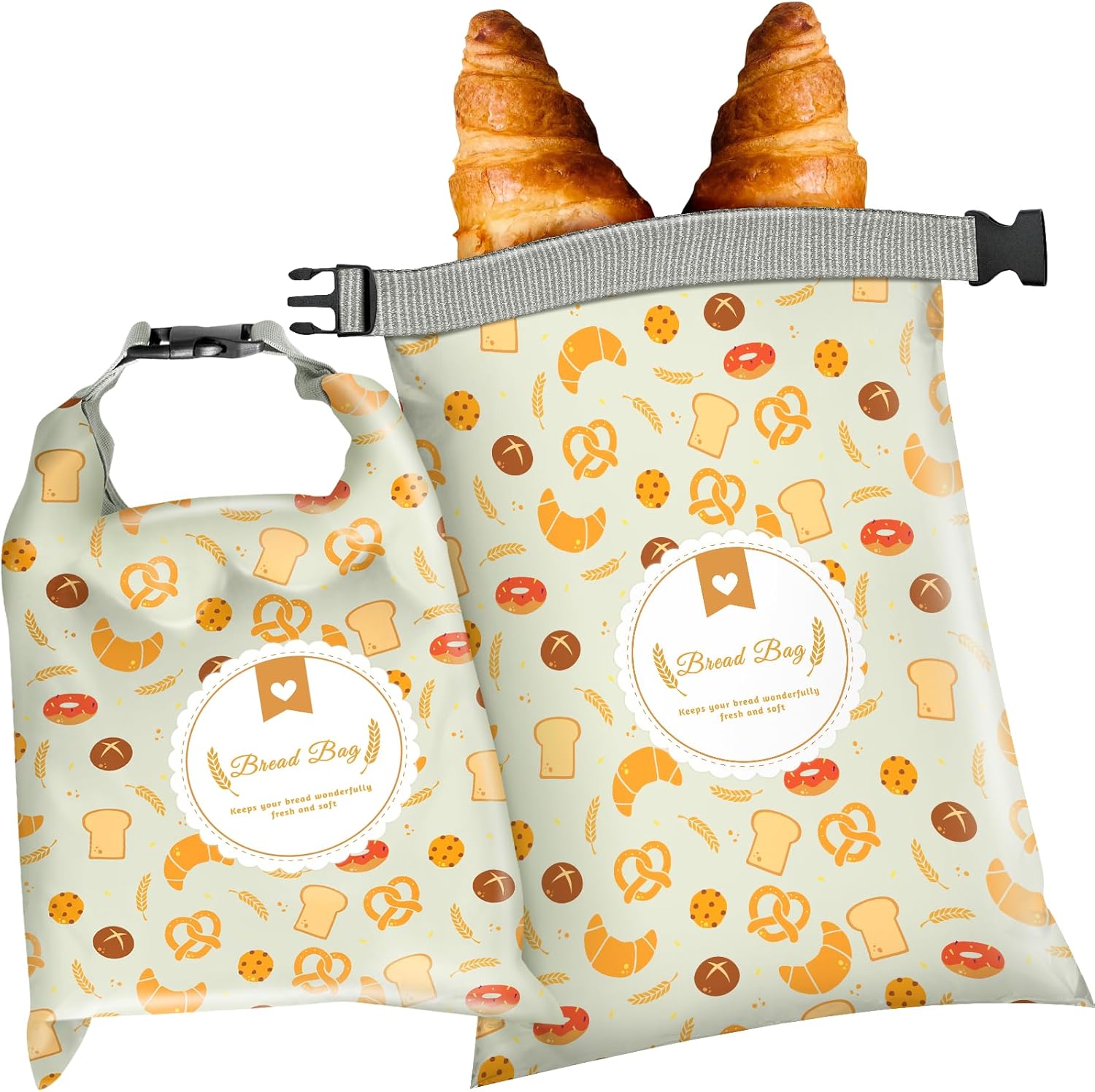 Bread Bags for Homemade Bread Sourdough Beeswax Lining 100% Cotton Reusable Container Storage17in x 12in Perfect for Any Size Loaf