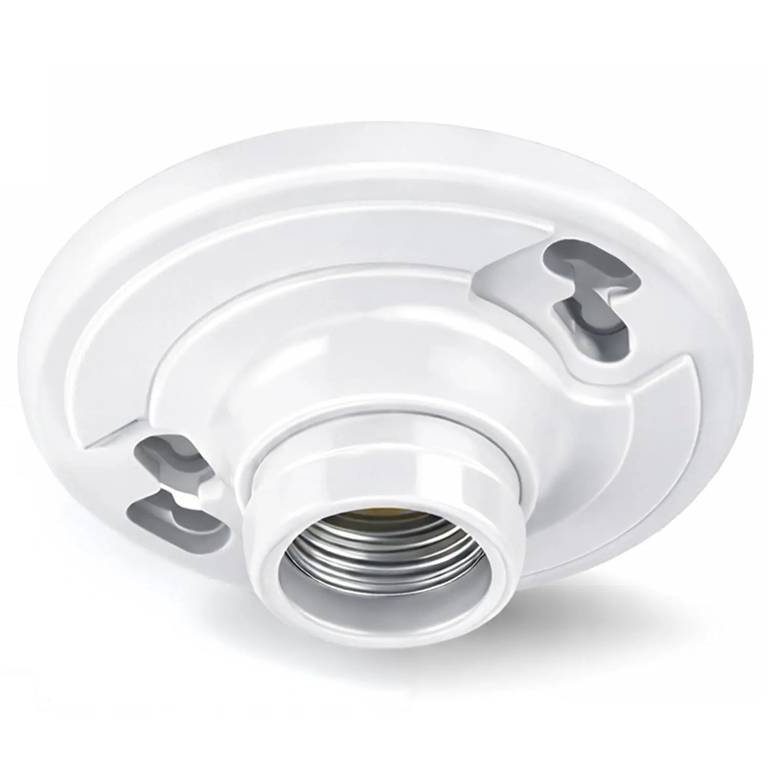 Synthetic Keyless E26 Medium Base Plastic Ceiling Lamp Holder Light Socket - Outlet Mount, 660W UL Listed, LED/Incand. Bulb Compatible, Garage Attic Use