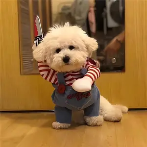 Universal Funny Transformation Costume for Cats and Dogs with Sword Design, Pet Cosplay Outfit