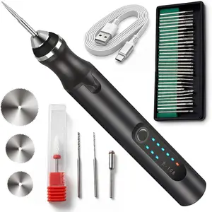 Electric Engraving Pen, 3-Speed USB Rechargeable Rotary Tool with 37 Bits & 11 Stencils, Portable Engraver for Metal, Glass, , Stone & Plastic, Low-Noise, LED Display, DIY Crafts & Personalization