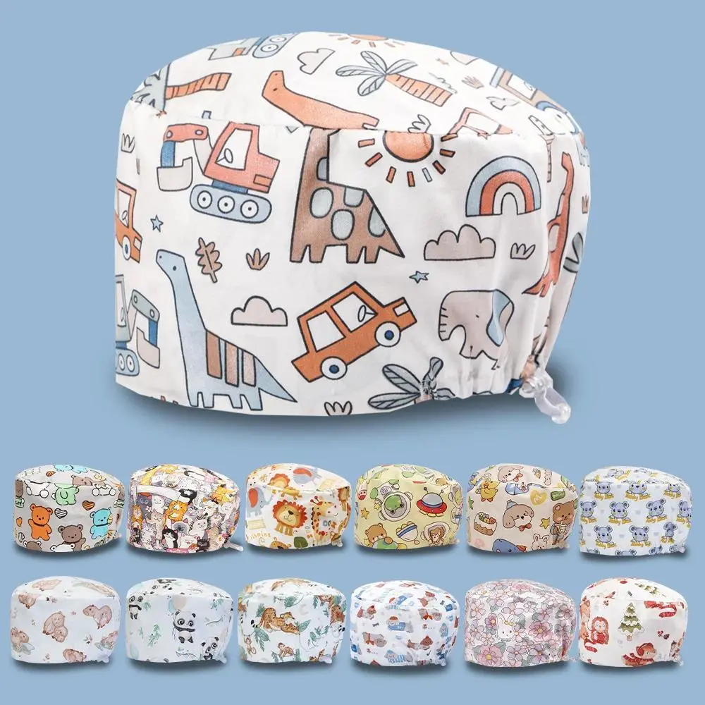 2026 Winter Cotton Nurse Caps Adjustable Dental Pet Clinic Scrubs Cap for Doctor Soft Adjustable Hospital Headwear K1233