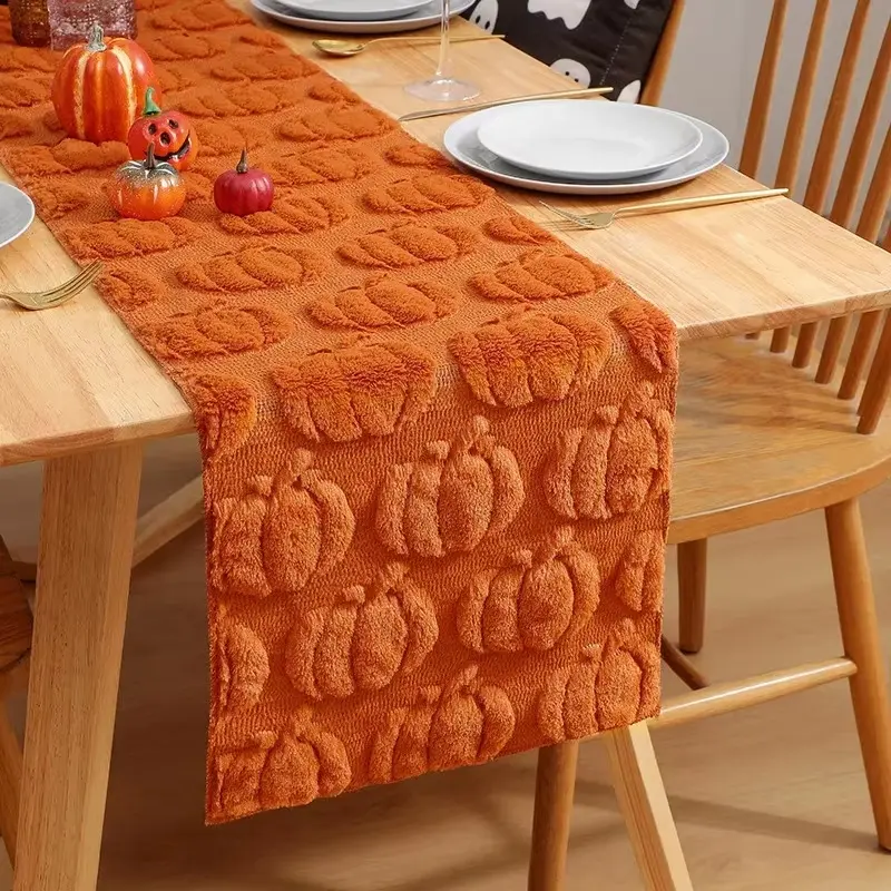 Halloween Table Runner ,Fall Pumpkin Ghost Decorations Party and Dining Decorations Fall Thanksgiving Dining Table Harvest Decor Seasonal Holiday