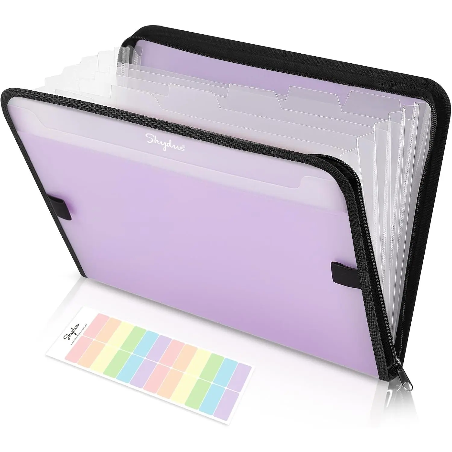 Accordion File Organizer, 7 Pocket Expanding File Folder with Front Pocket, Letter Size, Important Document Organizer with Double Zipper,Travel Folder, School Office Supplies