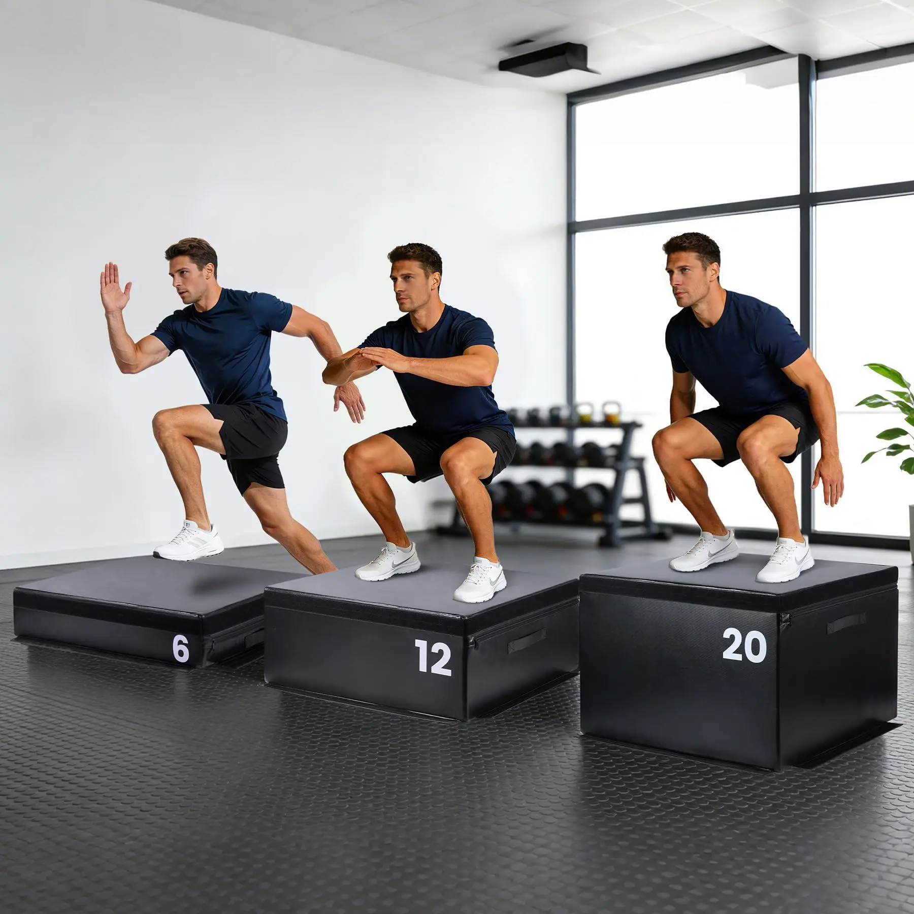 Adjustable Stackable Soft Plyo Box – Safe Foam Platform for HIIT, Home Gym, Step Ups, Strength Training – Robust Construction – 4 Inch