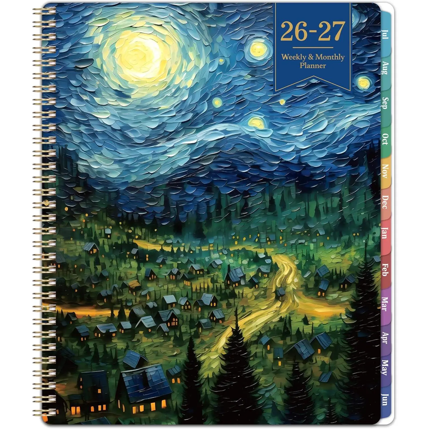 Planner 2026-2027 - 2026-2027 Planner Weekly & Monthly, 8.5" x 11" Planners | Academic Planner 2026-2027, Jul 2026 - Jun 2027, Calendar Planner with Tabs & Pocket, Thick Paper, Oil Painting Cover