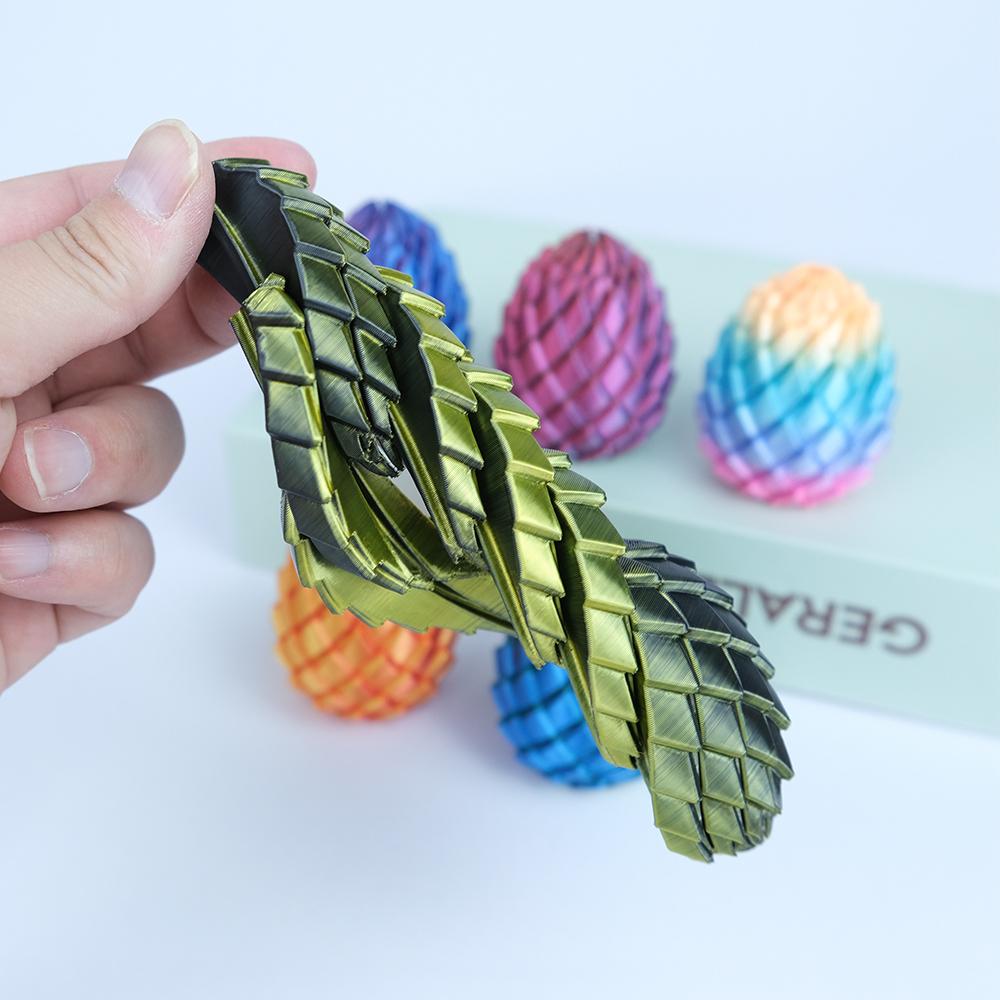 Twisty Fidget Egg Dragon Eggs Slime Stress Ball Toys, 3D Printed Desk Toy Fidget Spinner Gadget, Fun Easter Egg Basket Stuffers, Cool Birthday Gifts & Party Favors for Kids Girls Boys, Anxiety Relief Sensory Toy for Home School Office