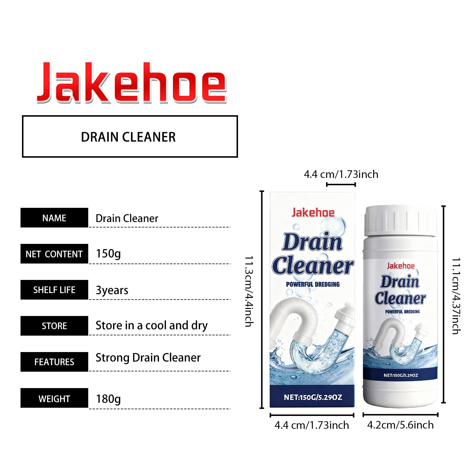 Jakehoe Drain Cleaner: Active ingredients for unblocking, deodorizing, and preventing blockages, multi-effect maintenance, essential for daily deodorization