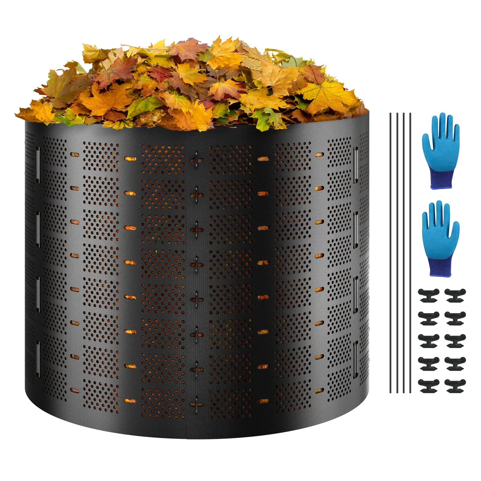 【DealsForYouDays】VEVOR Compost Bin 220 Gallon, Outdoor Expandable Composter, Easy to Setup Large Capacity Composting Bin, Fast Creation of Fertile Soil