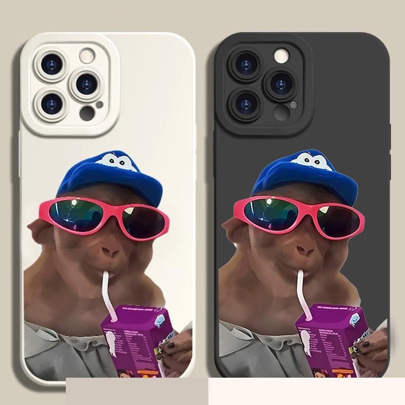 Cute Monkey Pattern Phone Case , TPU Soft Silicone , Fully Protected and Shockproof For iPhone 16 15 15Pro Max 14 14Pro 13 12 11 X 16promax Plus Cool